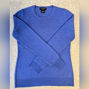 Lord & Taylor Cashmere Crewneck Sweater in Rich Blue
